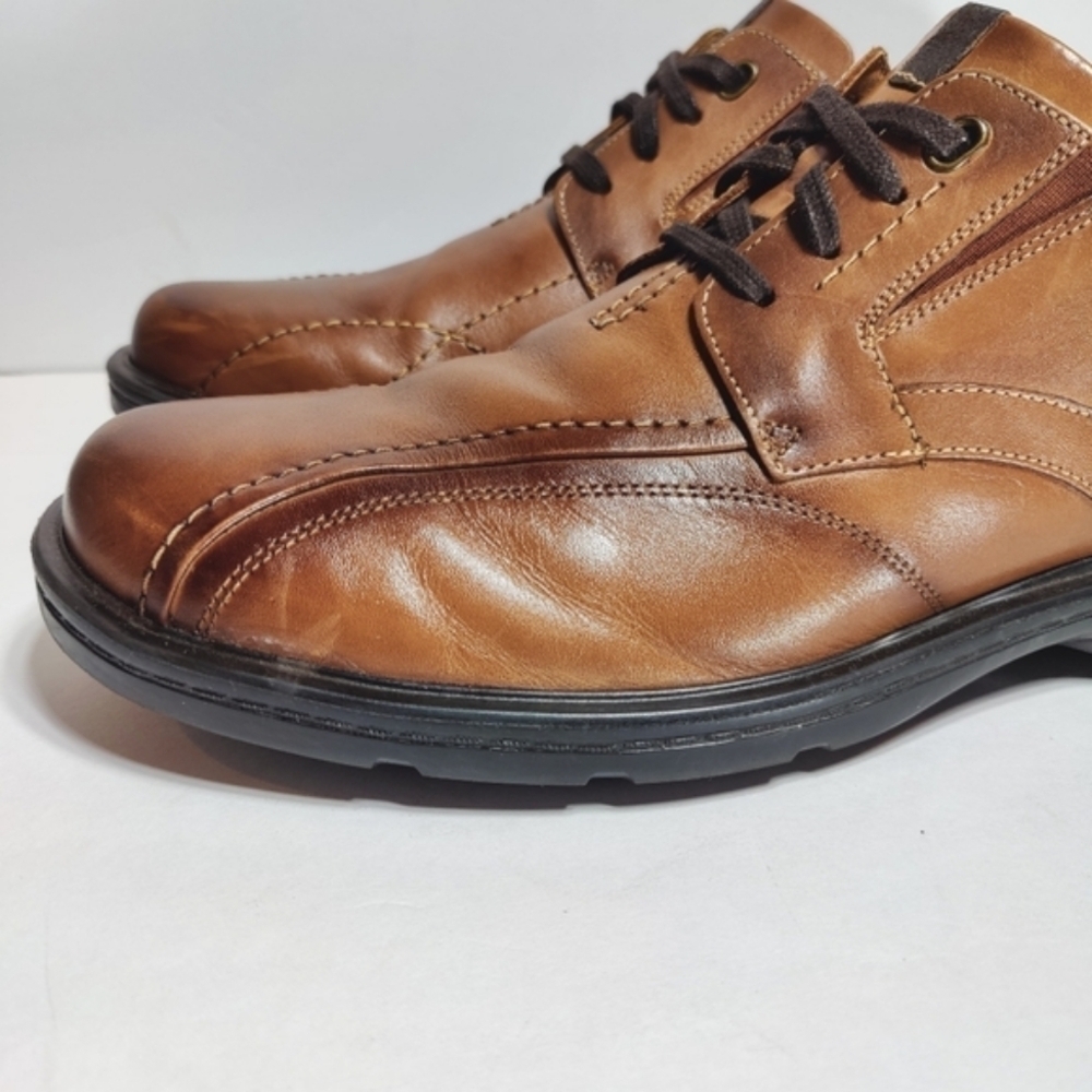 Clarks Men's Gessler Lace Formal Dress Brown Leather Oxford Shoes Size 14 - Picture 5 of 12